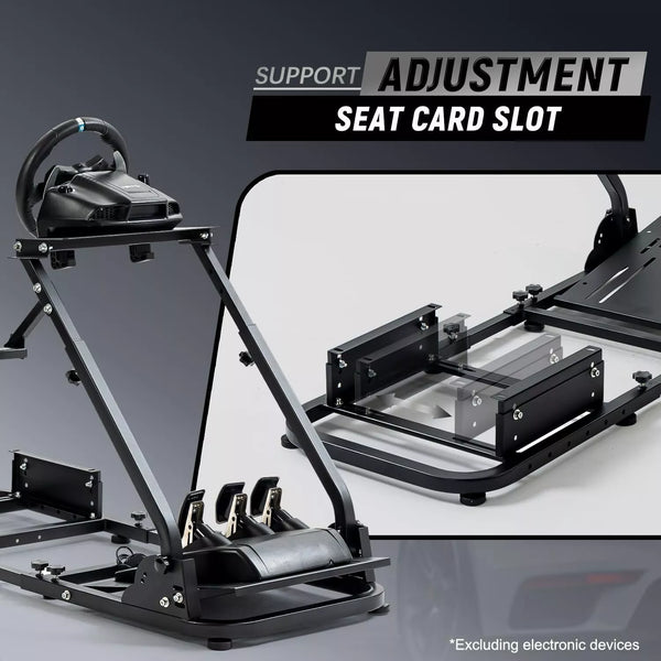 Marada Racing Steering Wheel Stand Simulator Cockpit Height Adjustable Gaming Wheel Stand Compatible for T500, FANTEC, T3PA/TGT, G25, G37, G29/T300RS Wheel & Pedals Not Included（with Seat Frame）