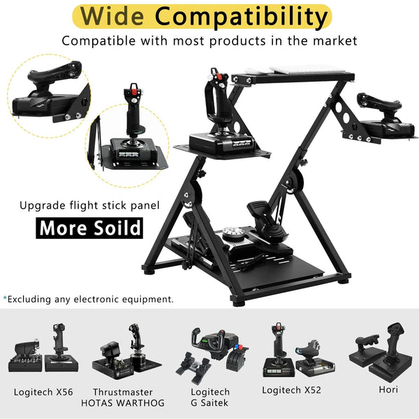 Marada Flight Racing Wheel Stand Foldable Simulator Cockpit Compatible with Logitech, Thrustmaster and PXN Gaming Devices Adjustable X-Shape Simulator Mount Electronic Device Not Included