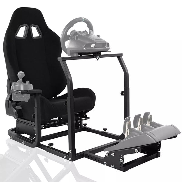 Marada Adjustable Racing Wheel Stand Frame with Gear Shifter Mount fit for Logitech G25 G27 G29 G920 with Seat