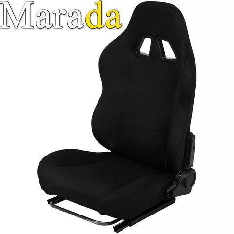 Marada Racing Seat with Adjustable Slide for Racing Wheel Stand Cloth Black with Installed Parts