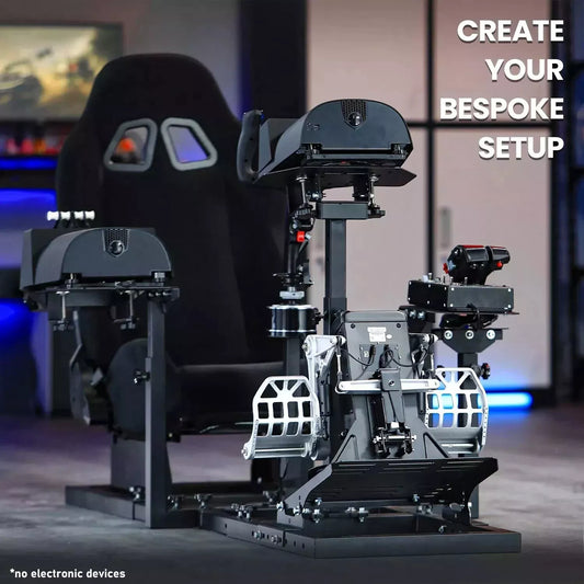 Marada Flight Simulator Cockpit with Black Seat Fit HOTAS Warthog T150 Xbox X56