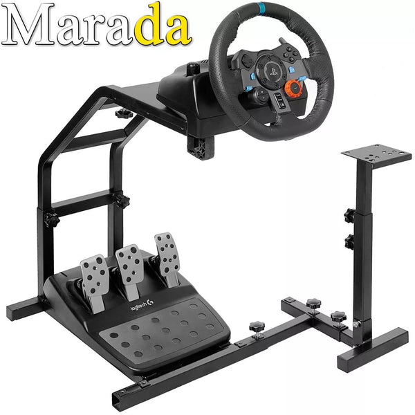 Marada Racing Steering Wheel Stand Adjustable Height Durable Easy Storage Compatible with Logiteth G25/G27/G29 Wheel & Pedals & Shifter not Included