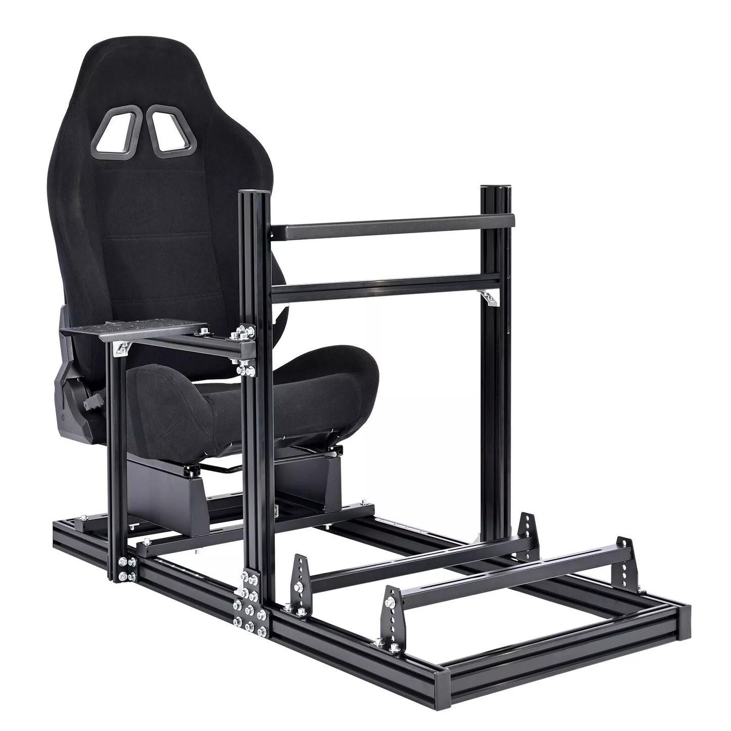 Marada Sim Rig Marada Racing Sim Cockpit 3060 Aluminum Racing Stand with Black Seat C