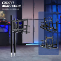 Marada 4040T-type Aluminum Triple Monitor Mount For Aluminum Alloy Racing Simulator Cockpit