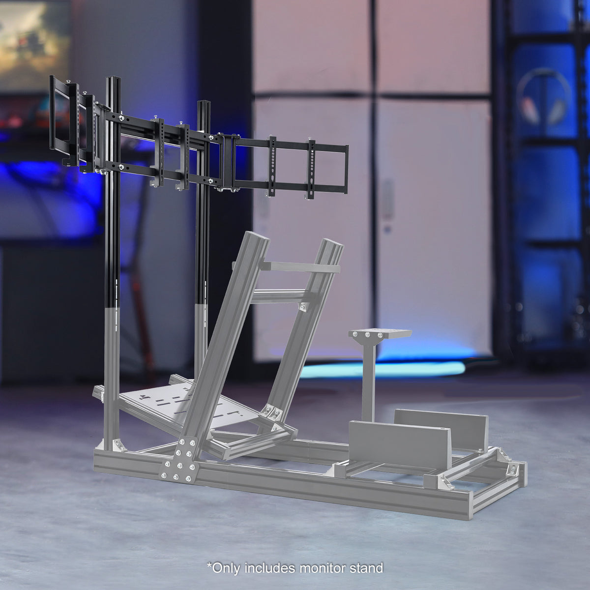 Marada 4040T-type Aluminum Triple Monitor Mount For Aluminum Alloy Racing Simulator Cockpit