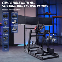 Marada G29 Sim Racing Cockpit Stand 4080 Aluminum Profile with Triple Monitor Bracket Fit Logitech G920 G923