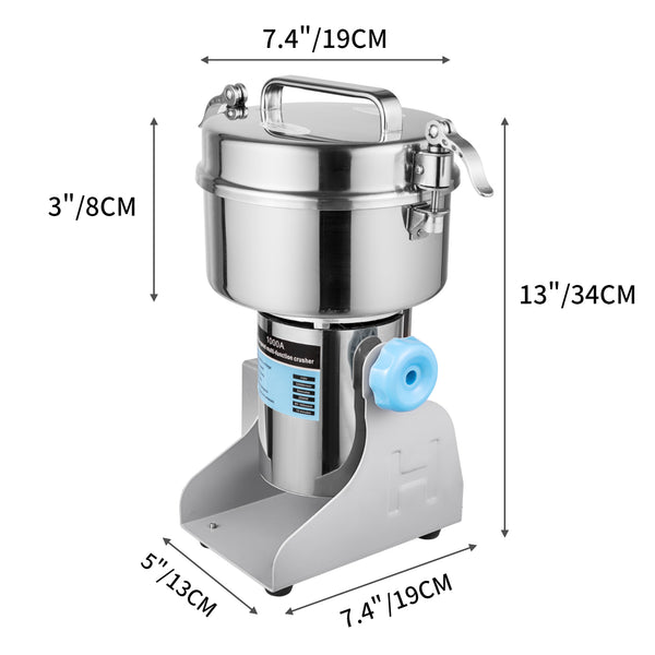 Marada Electric Grain Mills 110V Pulverizer Grinder Powder LED Digital Stainless Steel 500g/1000g/2000g