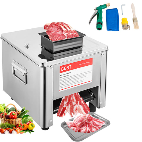 Marada Meat Cutter Machine Commercial Electric Meat Grinder Machine Slicing Shredding Cutting Machine for Pork, Lamb, Beef and Other Meats (3mm/5mm/7mm/10mm/15mm Balde)