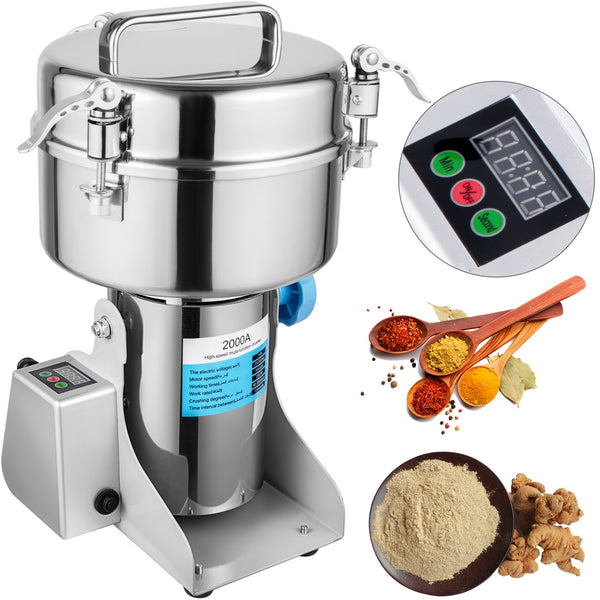 Marada Electric Grain Mills 110V Pulverizer Grinder Powder LED Digital Stainless Steel 500g/1000g/2000g