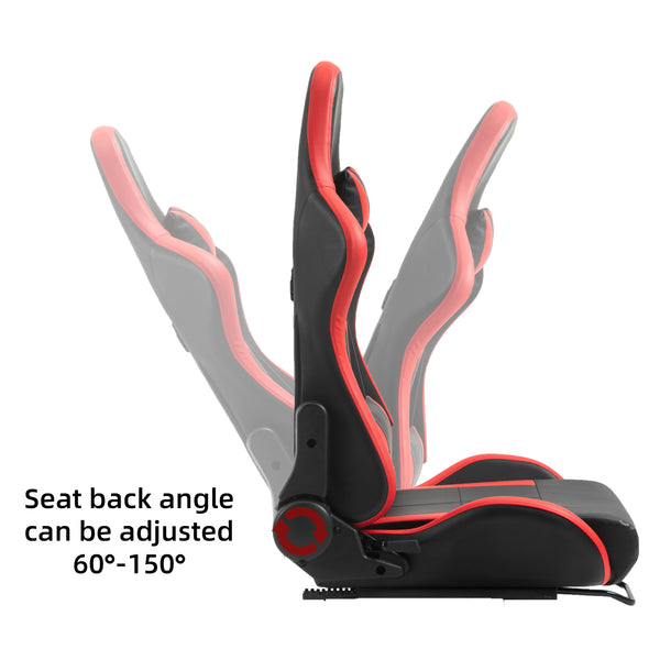 Marada Racing Seat with Double Lock Slip for Racing Wheel Stand Cloth Red with Installed Parts