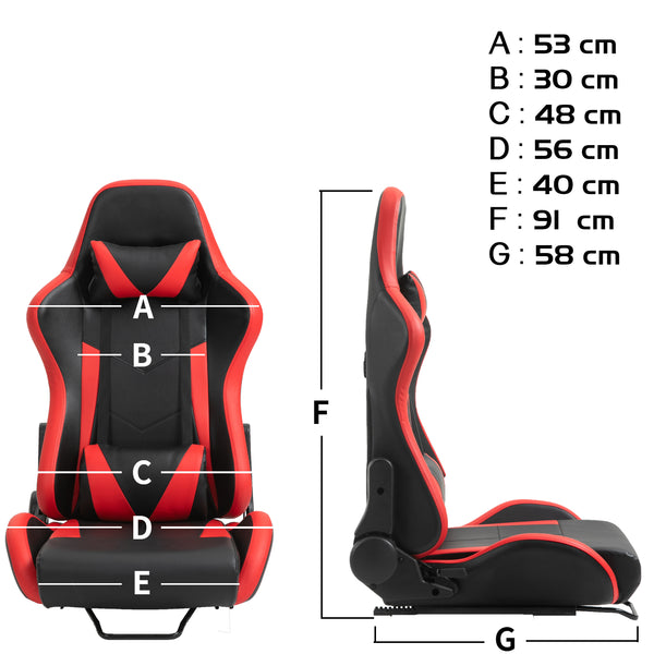 Marada Adjustable Racing Simulator Cockpit Frame with Gear Shifter Mount fit for Logitech G25 G27 G29 G920 with Red Seat