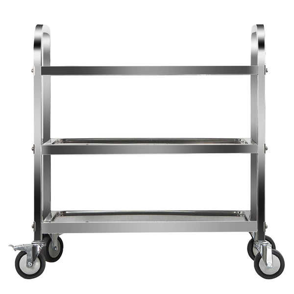 Marada 3 Tier Stainless Steel Utility Cart with Locking Wheels Shelf Kitchen Cart Trolley