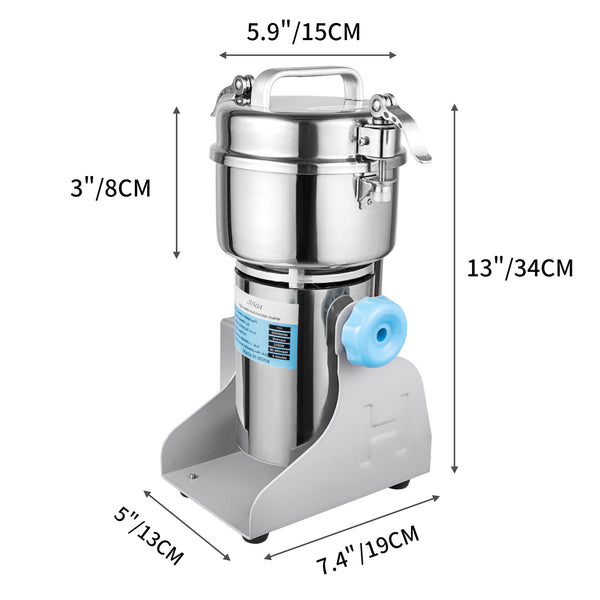 Marada Electric Grain Mills 110V Pulverizer Grinder Powder LED Digital Stainless Steel 500g/1000g/2000g