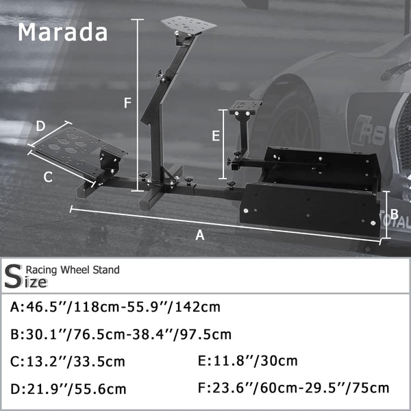 Marada Racing Simulator Cockpit Frame with Black\Red Seat (Cockpit 48) Adjustable Fit for Logitech G25 G27 G29 G920 Thrustmaster T80 T150 (Cockpit 48) Wheel, Pedals,and Shifter Not Include