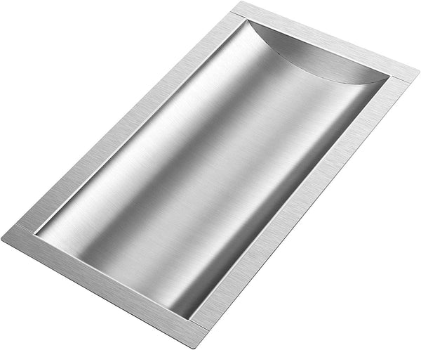 Marada 10L x 18W x2H Drop-in Deal Tray All Brushed 304 Stainless Steel Window Tray High Standard Flush Mount Cash Trays for Gas Stations, Banks, and Convenience Stores and Hospital