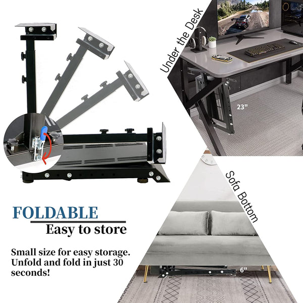 Marada Racing Steering Wheel Stand with Gear Shifter and Pedal Mount for Logitech G25 G27 G29 G920 Thrustmaster Folding Gaming Racing Sim Cockpit