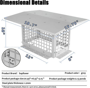 Marada 8" x 13"|8" x 17"|13" x 13"|13" x 17" Chimney Cap Flue Caps Fits Outdoor Masonry Chimney Flue Tile